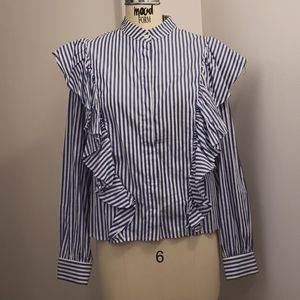 LUCCA Frilled Shirt sz S